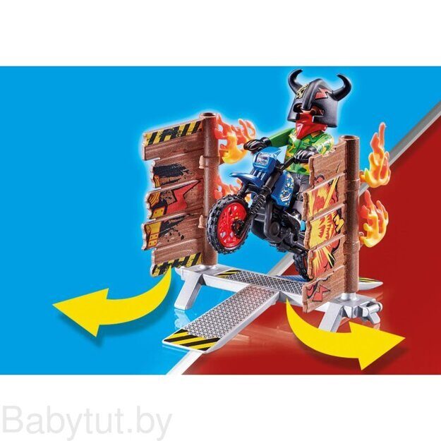 Конструктор Трюковое шоу Мотоцикл с горящим препятствием Playmobil 70553