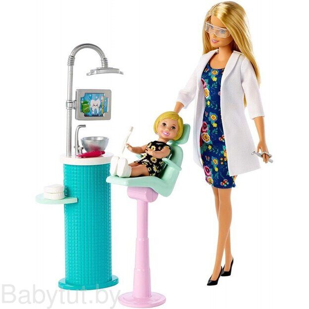 Игровой набор Barbie Cтоматолог с аксессуарами и мебелью FXP16