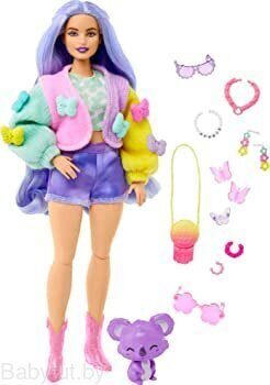 Кукла Barbie Экстра в кофточке с бабочками HKP95