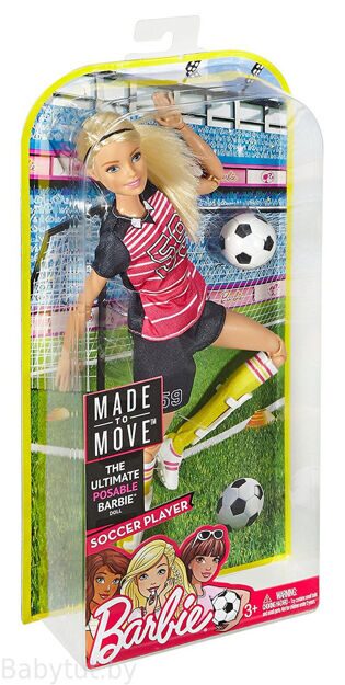 Кукла Барби Безграничные движения Barbie Made To Move - Футболистка (блондинка)