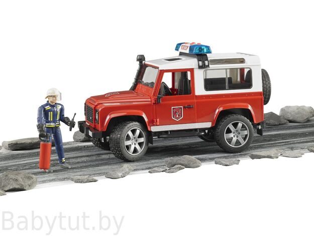 Внедорожник Land Rover Defender Station Wagon Пожарная с фигуркой Bruder 02596