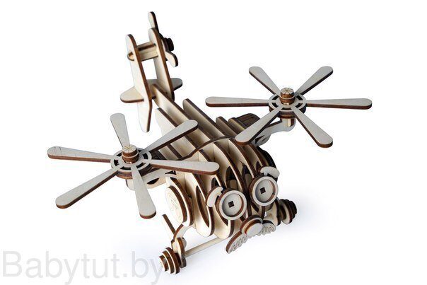 Деревянный 3D конструктор Lemmo Вертолет Палыч 0055
