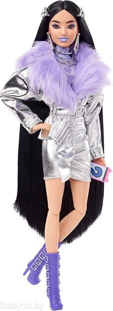 Кукла Barbie Экстра брюнетка в серебристом наряде HHN07