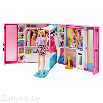 Шкаф Barbie с куклой и аксессуарами GBK10