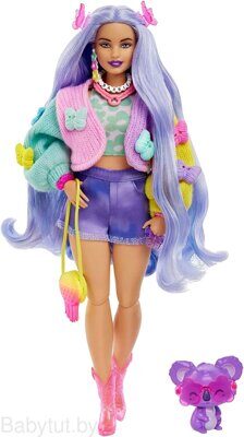Кукла Barbie Экстра в кофточке с бабочками HKP95