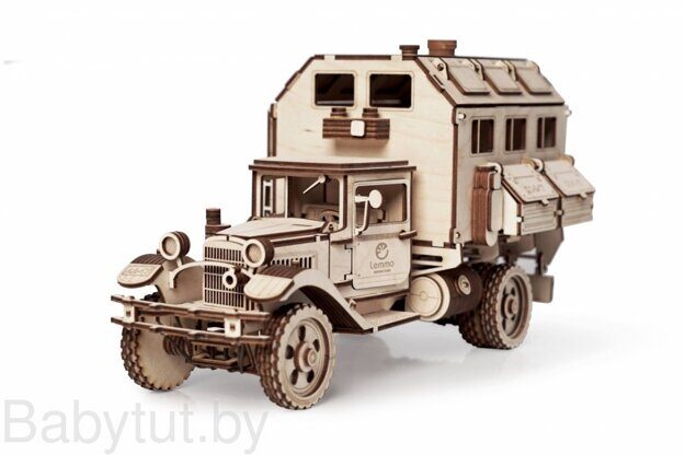 Деревянный 3D конструктор Lemmo Большой грузовик ГАЗ-АА Кунг 0100