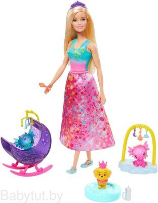 Игровой набор Barbie Заботливая принцесса Детский сад для драконов GJK51