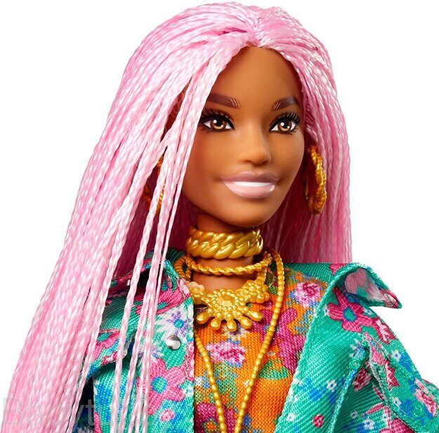 Кукла Barbie Экстра c розовыми афрокосичками GXF09