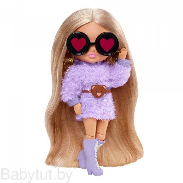 Кукла Barbie Экстра Minis в сиреневом пушистом наряде HGP66