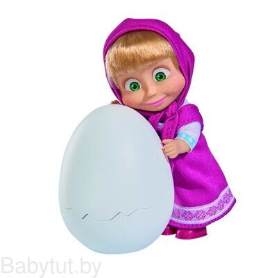 Кукла Маша с пингвиненком в яйце, 12см