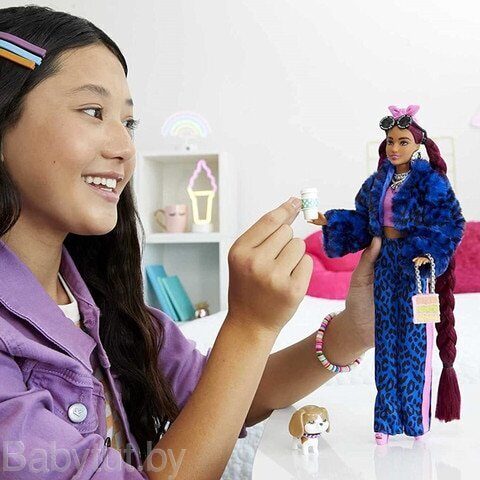 Кукла Barbie Экстра с бордовыми длинными волосами HHN09