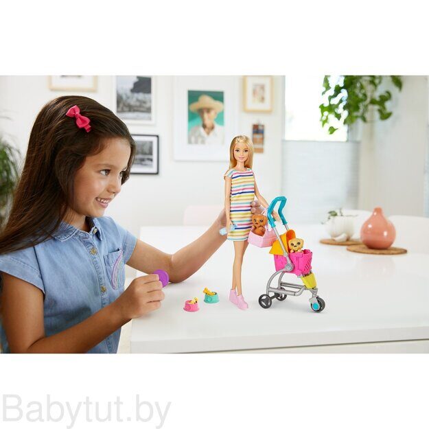 Игровой набор Barbie с щенком в коляске GHV92