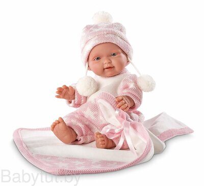 Пупс Llorens Новорожденный с розовым одеялом