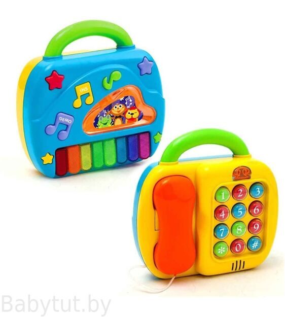 PLAYGO 2185 Музыкальная двухсторонняя игрушка Телефон и Пианино"