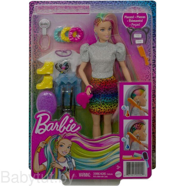Игровой набор Barbie Разноцветные волосы GRN81