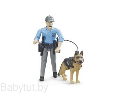 Фигурка полицейского с собакой Bruder 62150