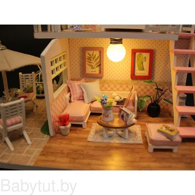 Интерьерный конструктор Румбокс Hobby Day DIY MINI House Розовая мечта M033