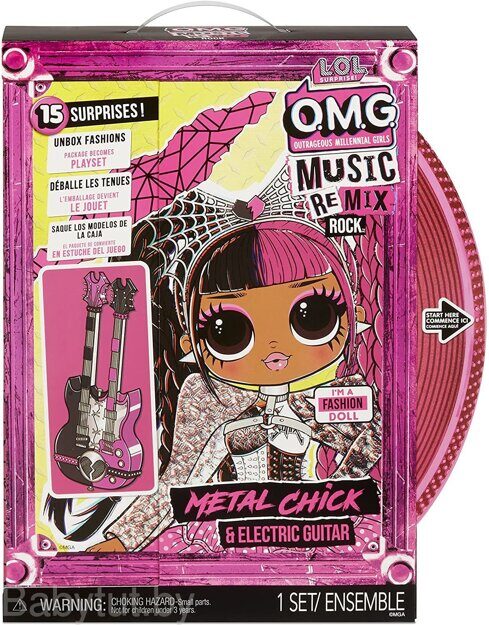 Кукла L.O.L. Surprise OMG Music Remix Rock Metal Chick с электрогитарой 577577