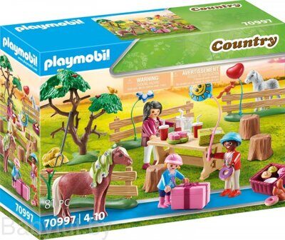 Конструктор Детский день рождения на пони-ферме Playmobil 70997