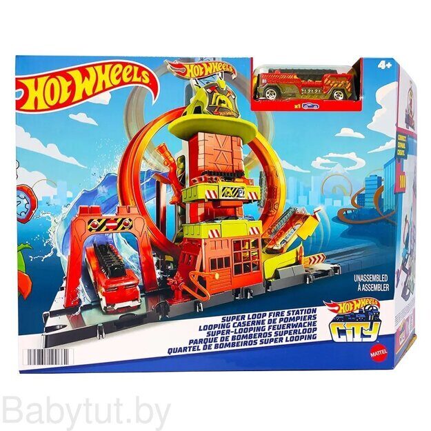 Трек Hot Wheels "Супер петля с пожарной станцией" HKX41