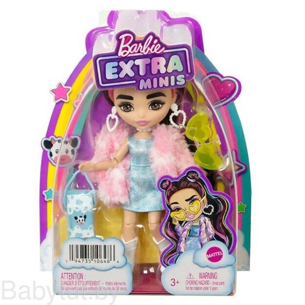 Кукла Barbie Экстра Minis в розовой шубке HKP90