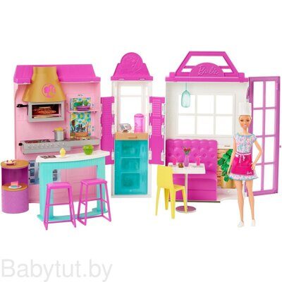 Игровой набор Barbie Гриль-ресторан с куклой HBB91