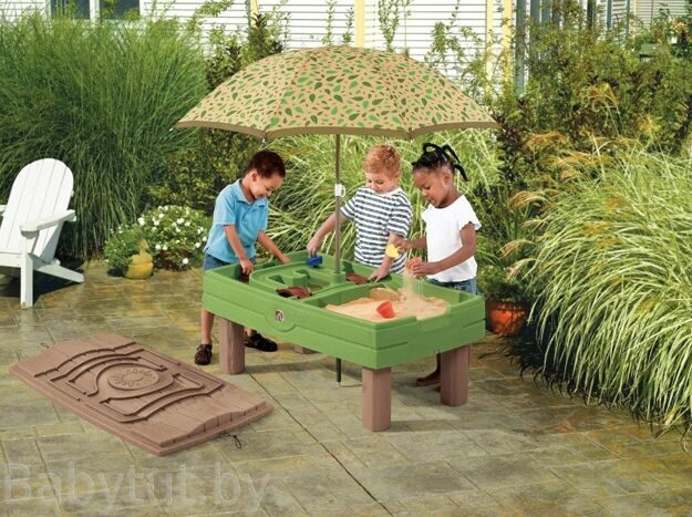 Детская Песочница Водный Стол с зонтиком Step2 7878