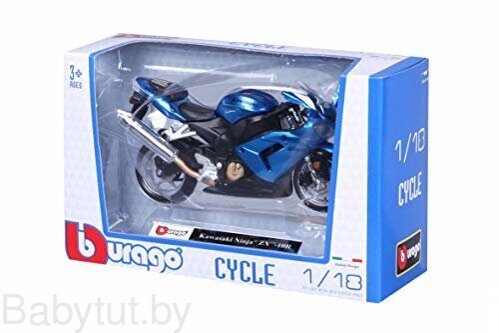 Модель мотоцикла Bburago 1:18 - Kawasaki Ninja ZX 10R