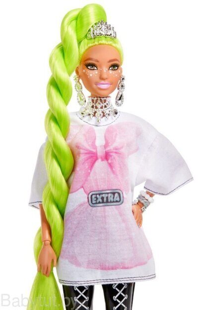 Кукла Barbie Экстра с длинными неоново-зелеными волосами HDJ44
