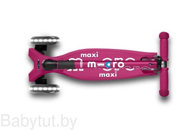 Самокат Micro Maxi Deluxe LED Ягодный Складной