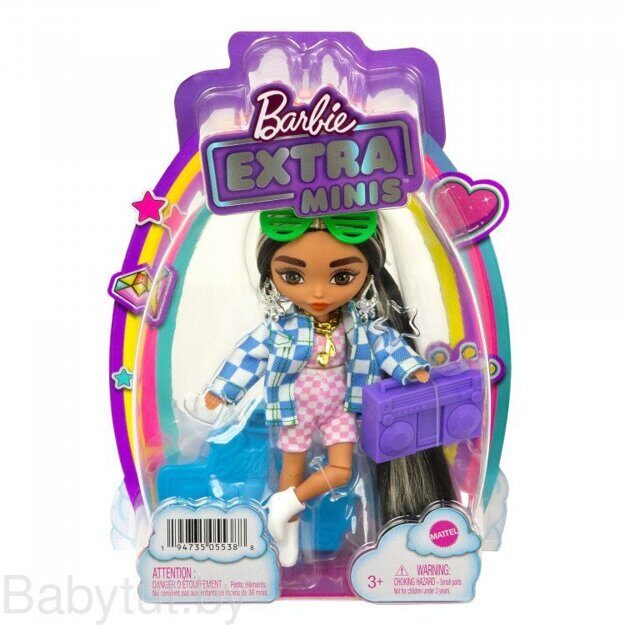 Кукла Barbie Экстра Minis в клетчатом жакете оверсайз HGP64