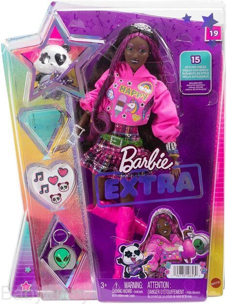Кукла Barbie Экстра в розовом худи HKP93