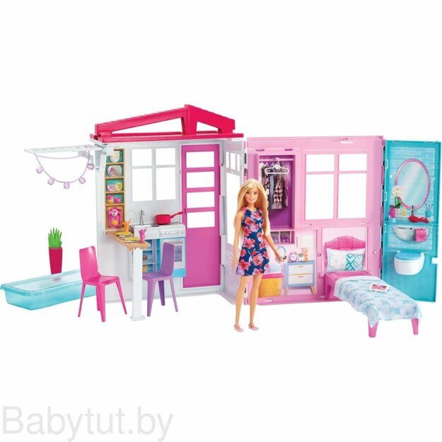 Портативный дом с куклой Barbie FXG55