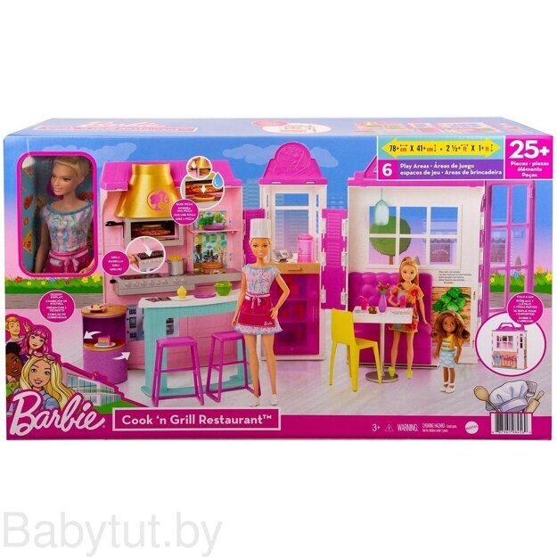 Игровой набор Barbie Гриль-ресторан с куклой HBB91