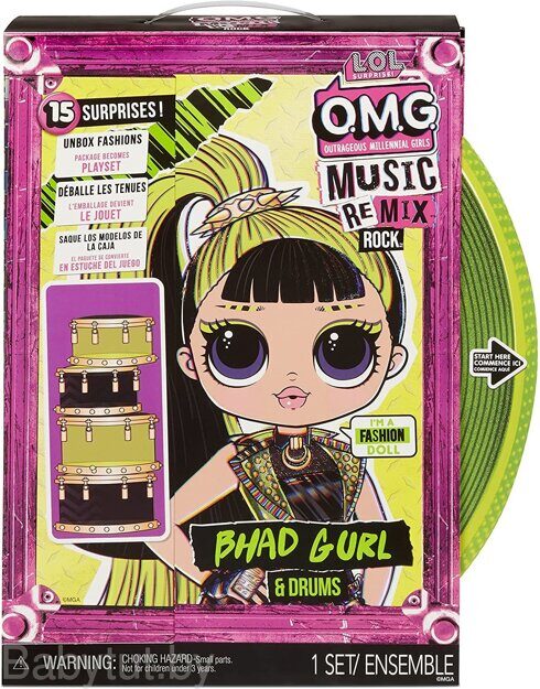 Кукла L.O.L. Surprise OMG Music Remix Rock Frame Queen с ударными 577584