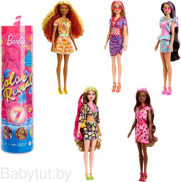 Кукла-cюрприз Barbie Color Reveal серия Sweet Fruit HJX49