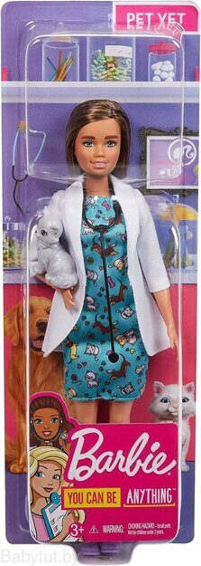 Кукла Barbie Кем быть? Ветеринар GJL63