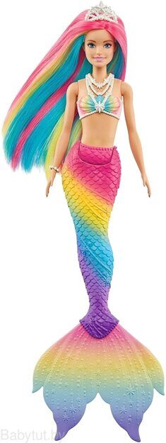Кукла Barbie Dreamtopia Русалочка с разноцветными волосами GTF89