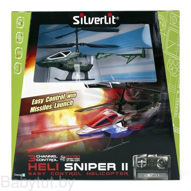 Silverlit Игрушка из пластмассы "3-х канальный вертолёт Heli Sniper 2 со стрелами" на ИК 84781