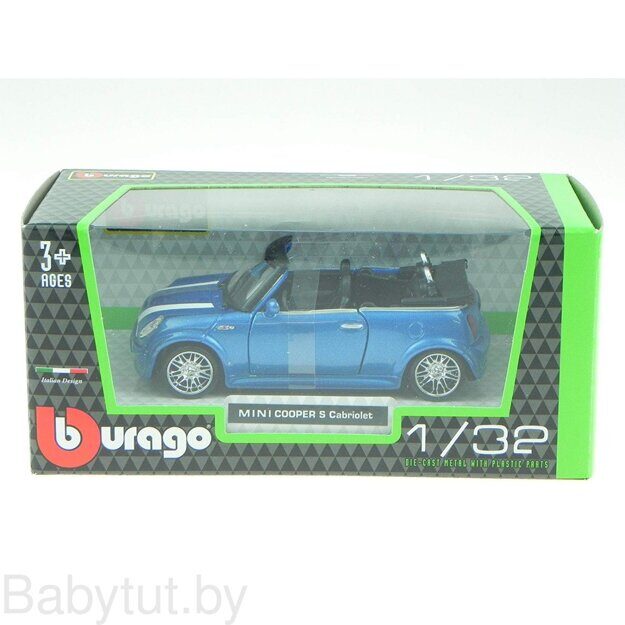 Модель автомобиля Bburago 1:32 - Мини купер S кабриолет
