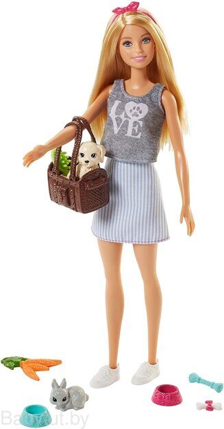 Игровой набор Barbie Кукла с питомцами FPR48