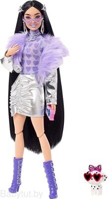 Кукла Barbie Экстра брюнетка в серебристом наряде HHN07