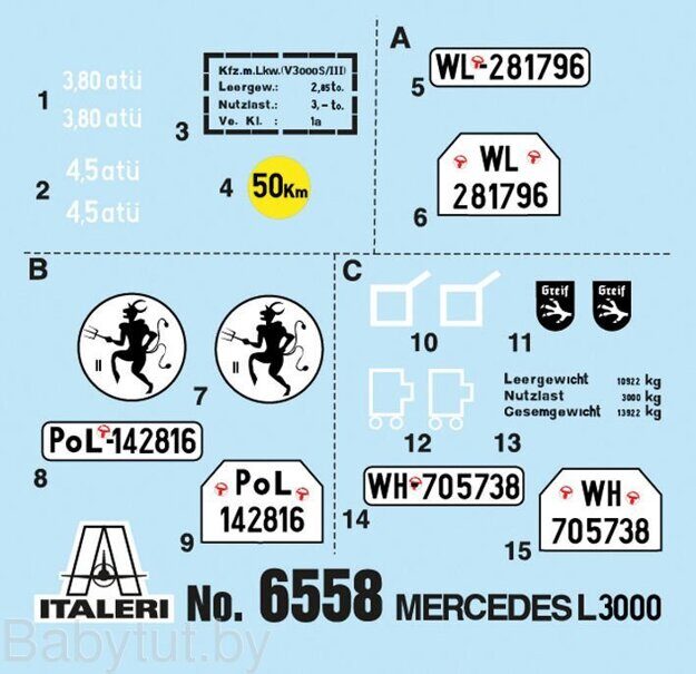Сборная модель аавтомобиля ITALERI 1:35 - Mercedes-Benz L3000