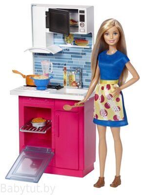 Кукла Барби Barbie Kitchen & Doll - Кухня и кукла DVX54