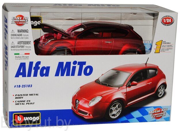 Сборная модель автомобиля Bburago 1:24 -  Альфа Ромео Мито