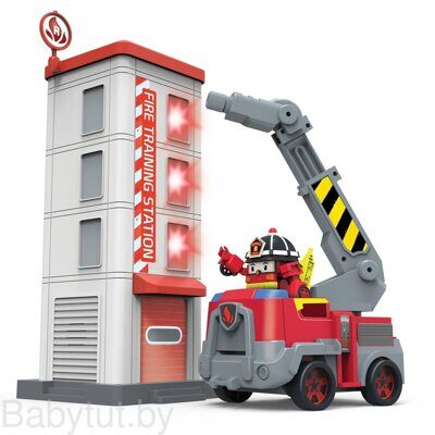 Robocar Poli  Игровой набор Пожарная станция с фигуркой Рой 83409