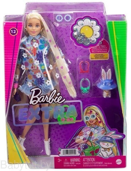 Кукла Barbie Экстра в цветочном наряде с сердечками HDJ45