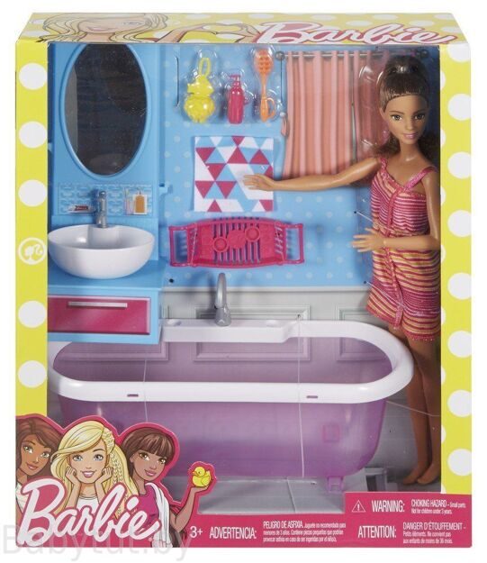 Кукла Барби Barbie Bathroom & Doll - Ванная комната и кукла DVX53
