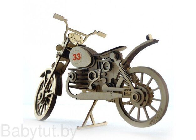 Деревянный 3D конструктор Lemmo Мотоцикл 33 МЦ-1