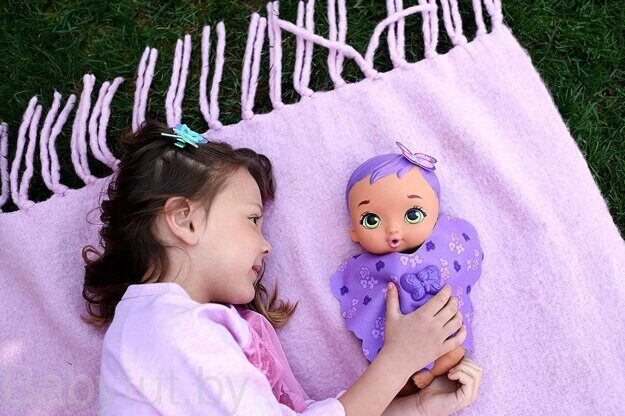 Кукла My Garden Baby Feed and Change с фиолетовыми волосами GYP11